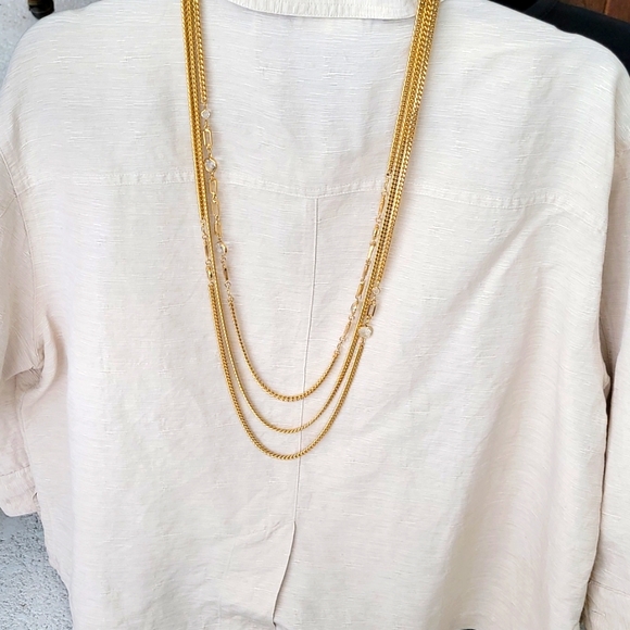 Triple Tier Chains with Clear 'Crystals'. - Picture 3 of 9